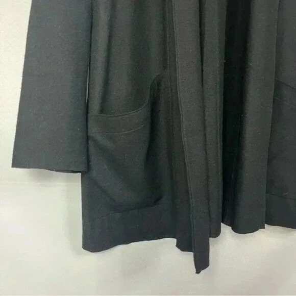 Eileen Fisher Petite Black Wool Open Front Sweatercoat PM - Picture 4 of 5